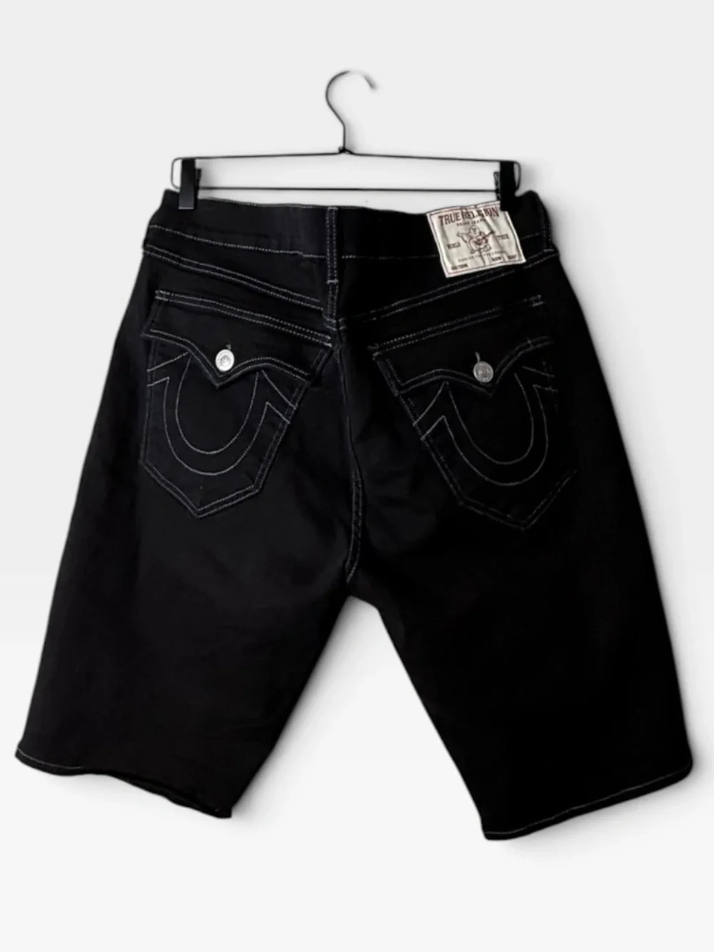 True Religion Ricky Relaxed Straight Men's Jean Short Size 34 Black (B)